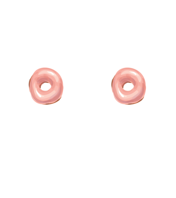 Donut titties model alb/roșu pe tricou