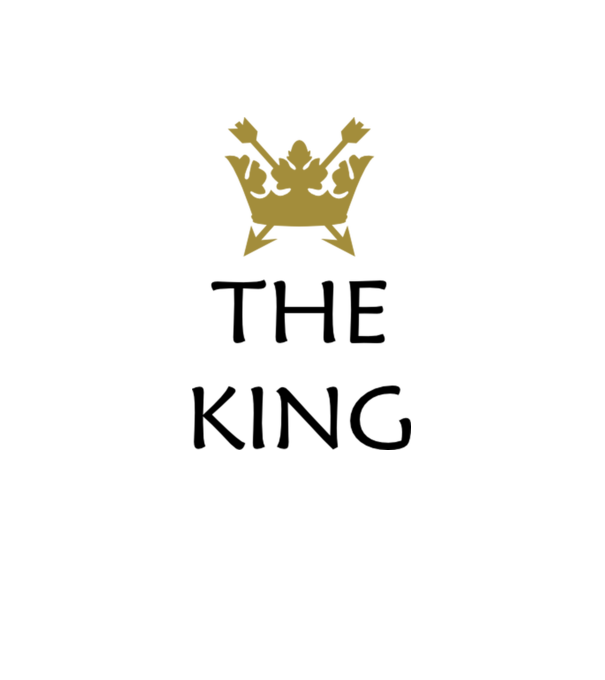 The King model alb pe tricou