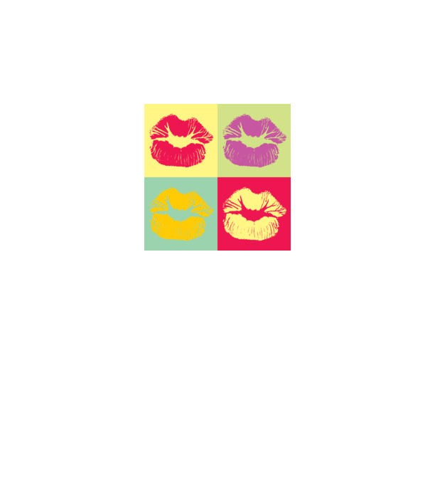Pop Art Kiss model gri pe tricou