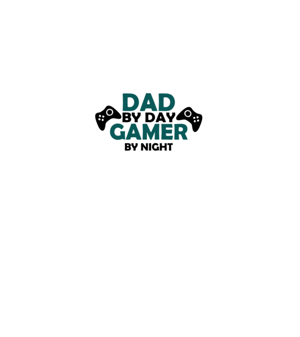 Dad by day gamer by night model alb pe tricou