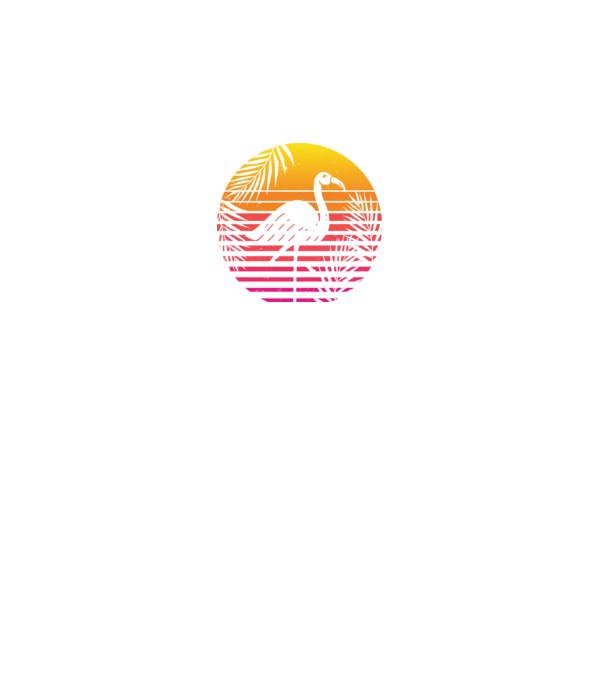 Retro flamingo sunset model negru pe tricou