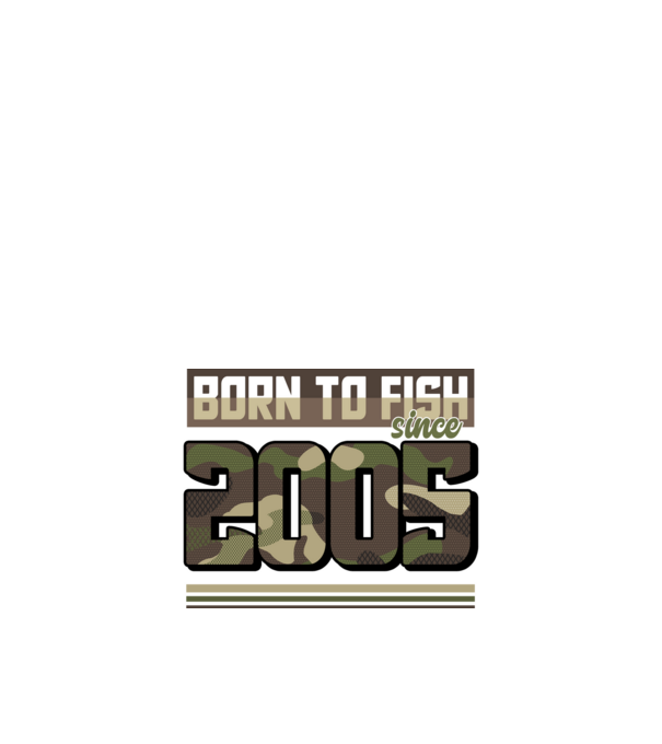 Born to fish since 2005 model negru pe tricou