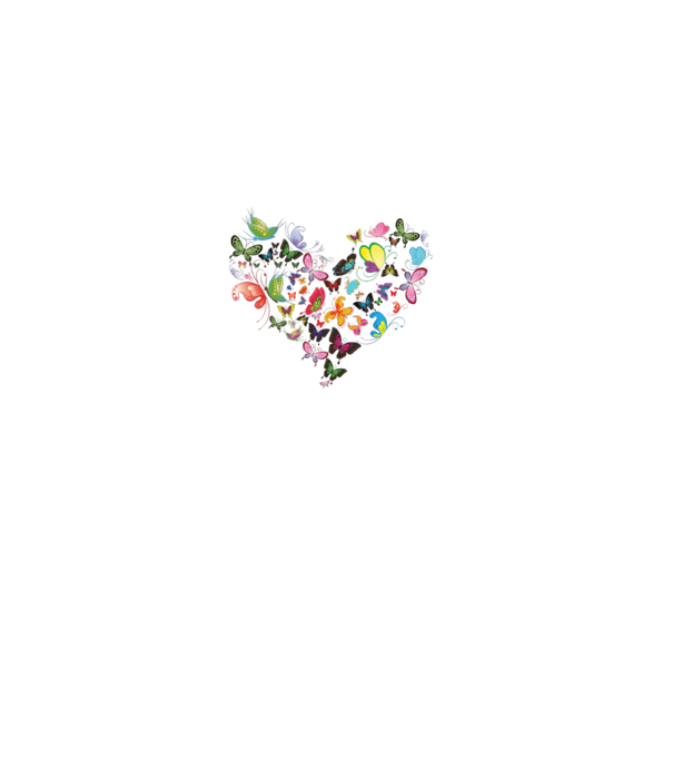 Butterfly Heart model gri pe tricou