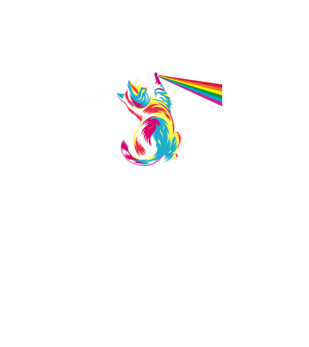 Pisica prismă model turcoaz pe tricou