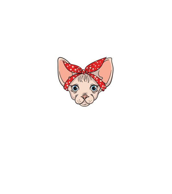 sphynx mom model negru pe tricou