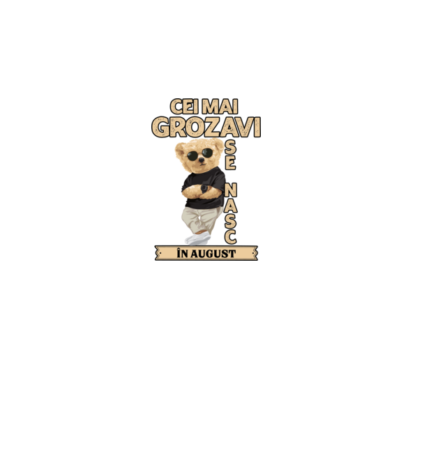 Teddy cel cool August model negru pe tricou