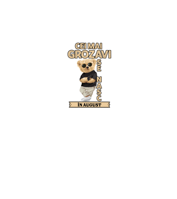 Teddy cel cool August model negru pe tricou