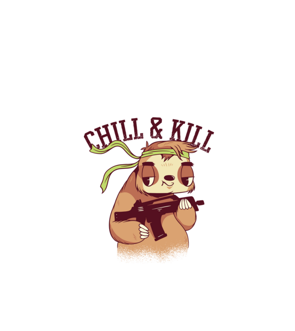 chill and kill model alb pe tricou