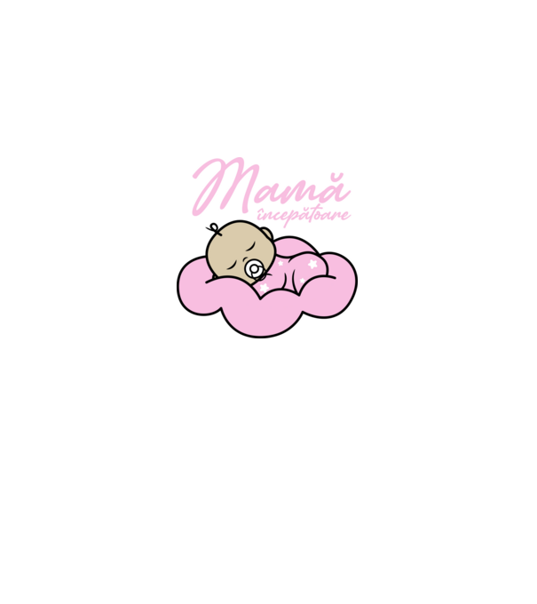Mamă începătoare model alb pe tricou