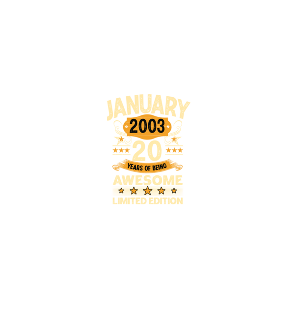 January 2003 20 years of being limited edition model negru pe tricou