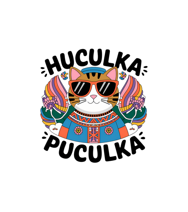 Huculka Puculka pisică 3 model nisipiu pe tricou