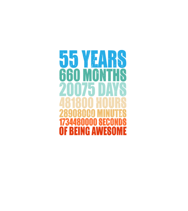 55 years of being awesome model negru pe tricou
