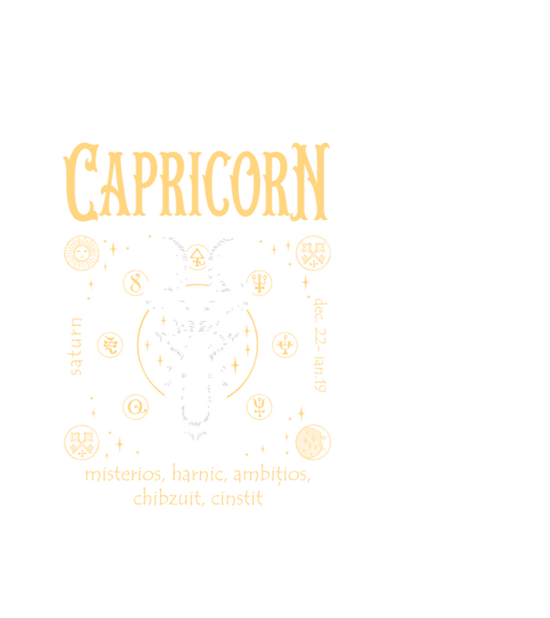 Zodiac bărbat CAPRICORN golden model alb pe tricou