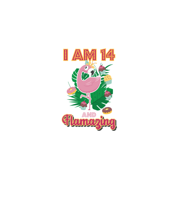 FLAMAZING Birthday 14 Years old model alb pe tricou