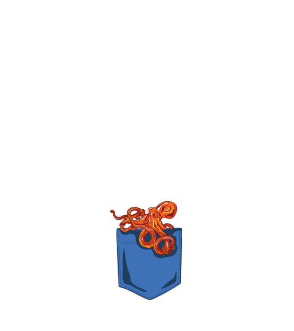 Octopus model albastru închis pe tricou