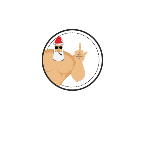 'Merry F''in Xmas' model alb pe tricou