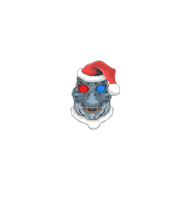 Santasaurus Rex model albastru închis pe tricou