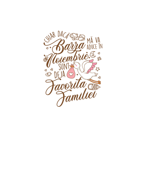 Favorita familiei NOIEMBRIE model alb pe tricou