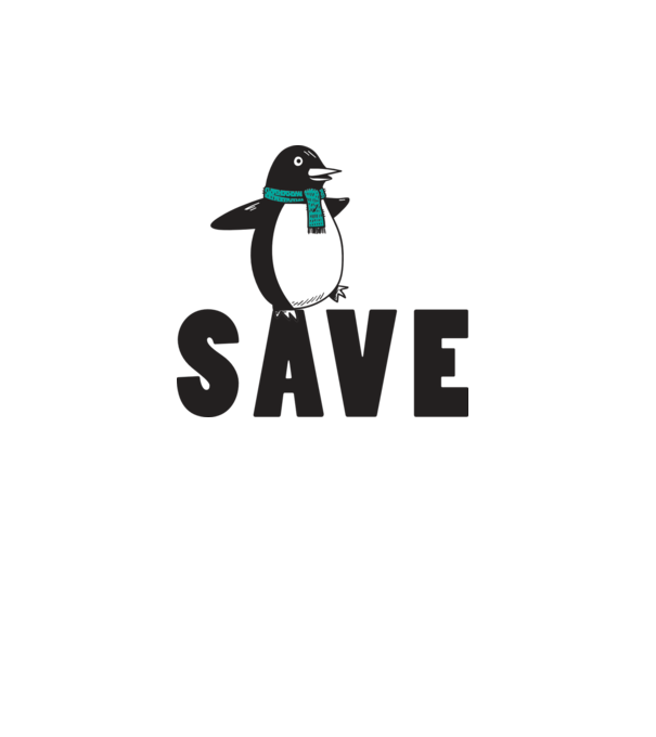 Save penguin model alb pe tricou