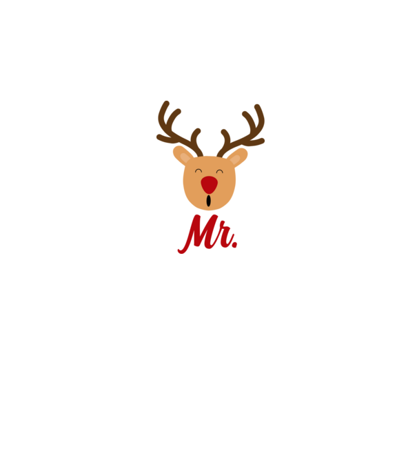 Mr. Reindeer Christmas couple model alb pe tricou
