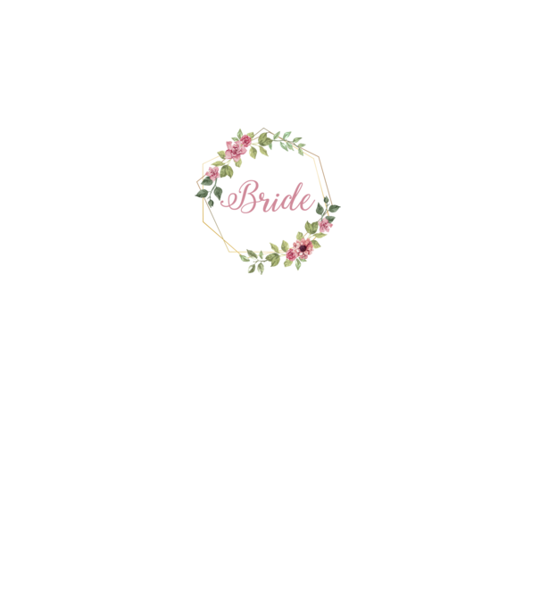 BRIDE pink floral model alb pe tricou