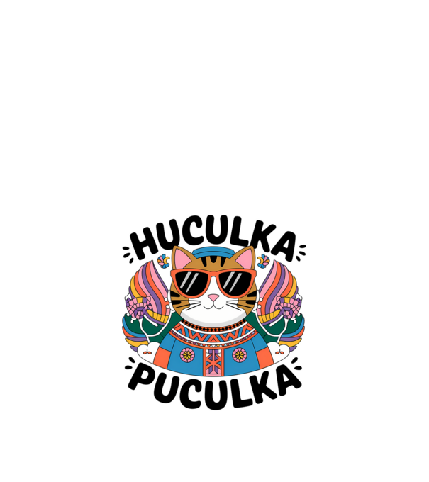 Huculka Puculka pisică 3 model alb pe tricou