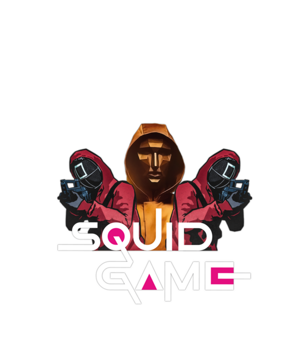 squid game poster model negru pe tricou