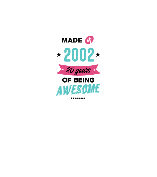 MADE in 2002 model alb pe tricou