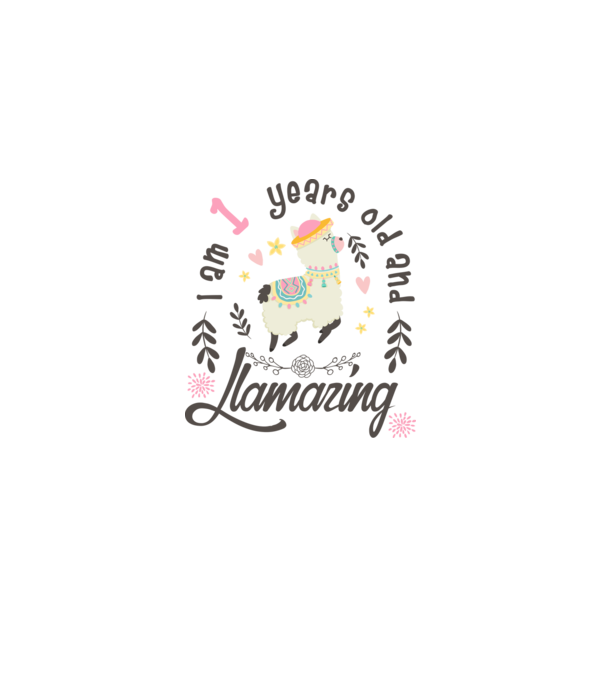 Birthday Llamazing 1 years old model alb pe tricou