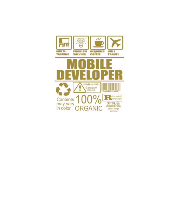 Mobile developer model negru pe tricou