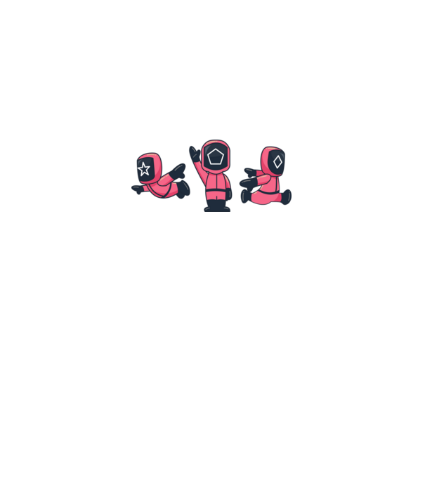 cute squid game toys model alb pe tricou