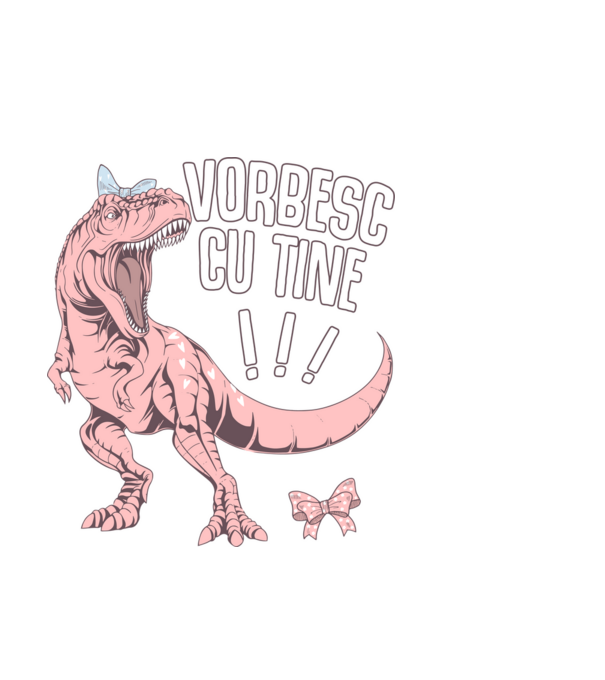 Vorbesc cu tine! #mamasaurus model negru pe tricou