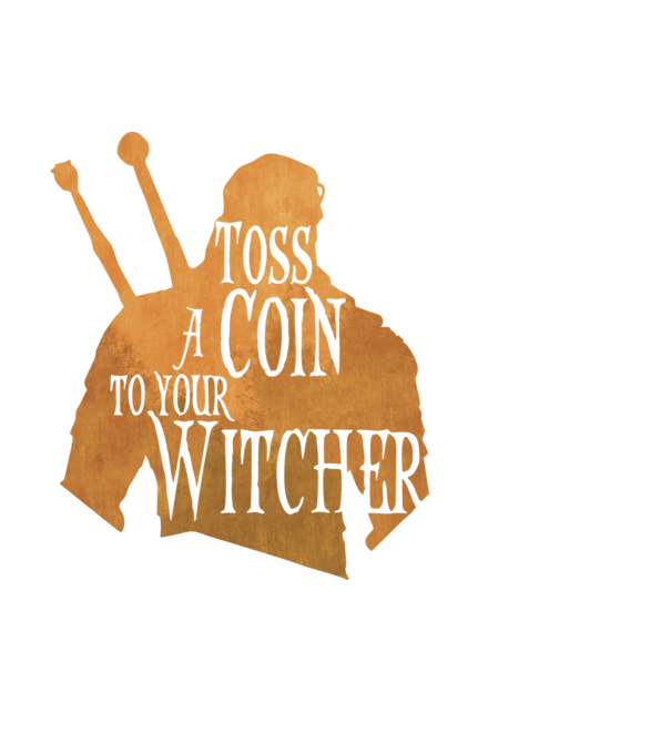 Toss a Coin to your Witcher model negru pe tricou