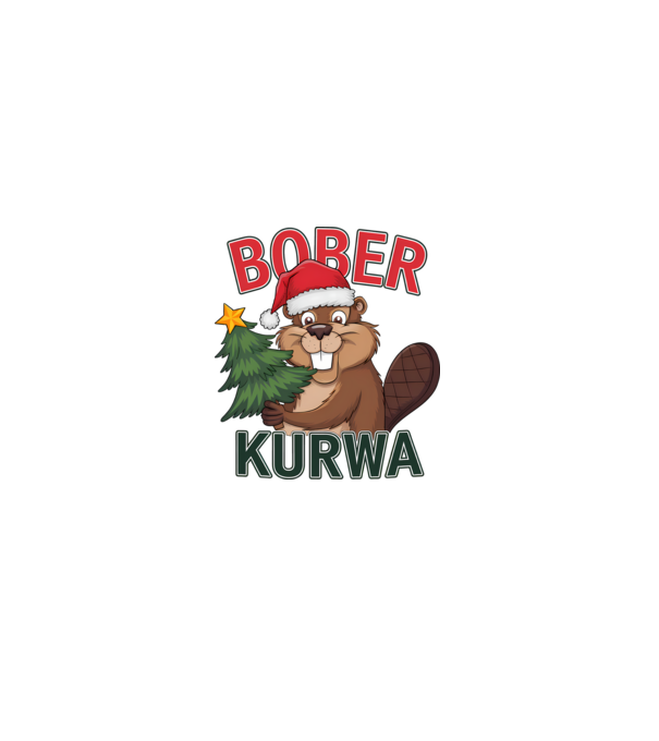 Bober kurwa Christmas model albastru deschis pe tricou