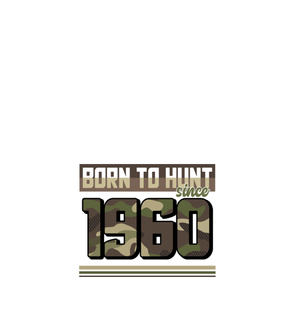 Born to hunt since 1960 model negru pe tricou