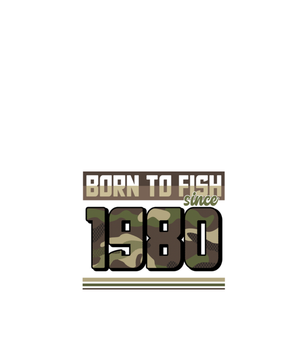 Born to fish since 1980 model negru pe tricou
