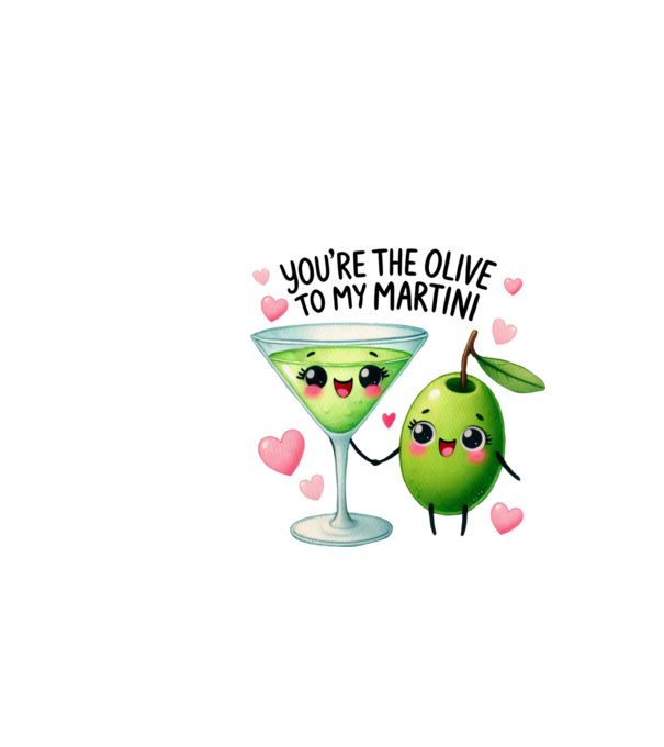 Olive to my Martini model alb pe tricou