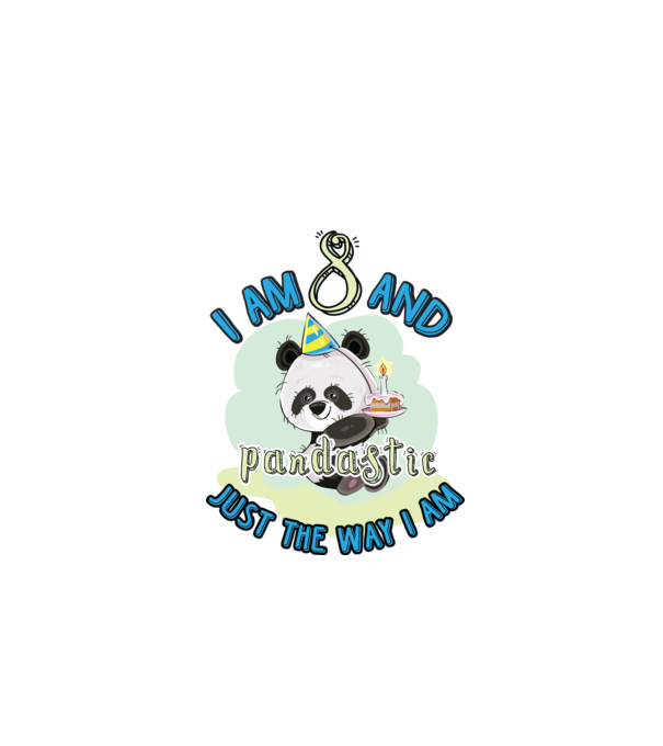 PANDASTIC 8 model alb pe tricou