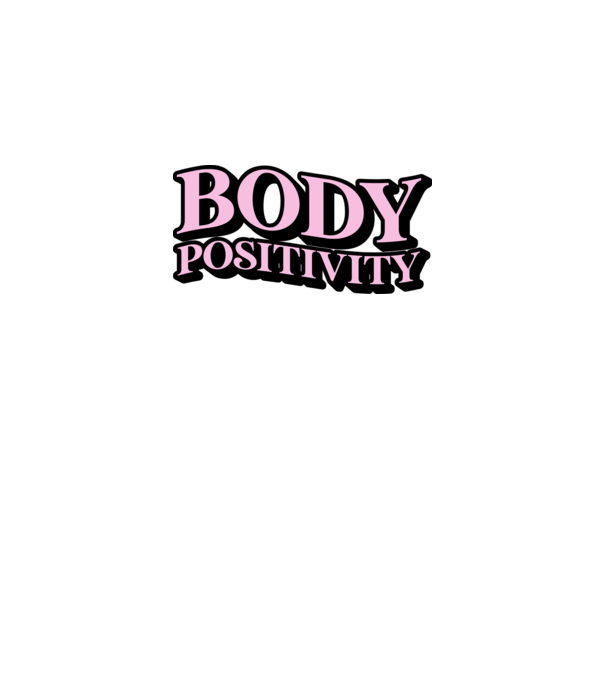 BodyPositivity model alb pe tricou