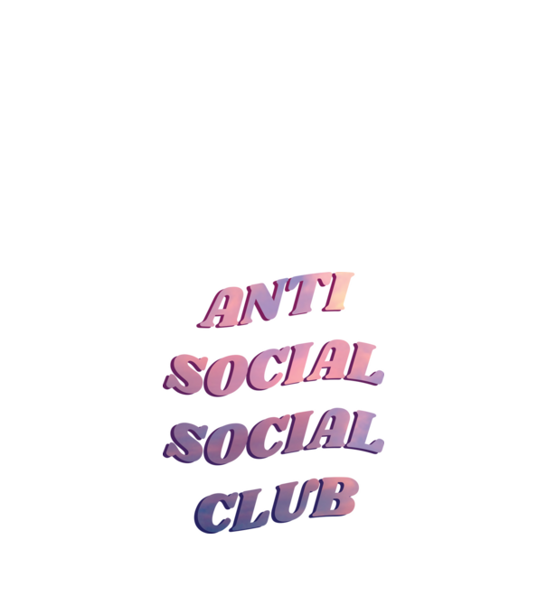 Anti social social club pink model negru pe tricou
