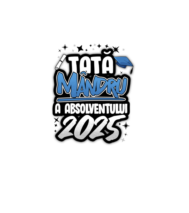 Tată MÂNDRU a absolventului model alb pe tricou