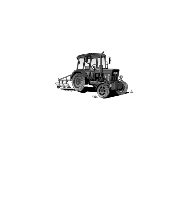 TRACTOR model alb pe tricou