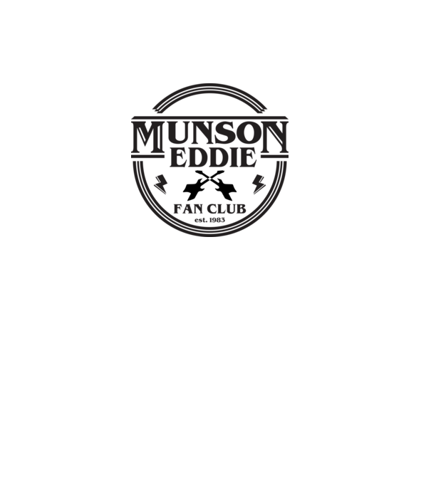 eddie munson fan club est 1983 model alb pe tricou