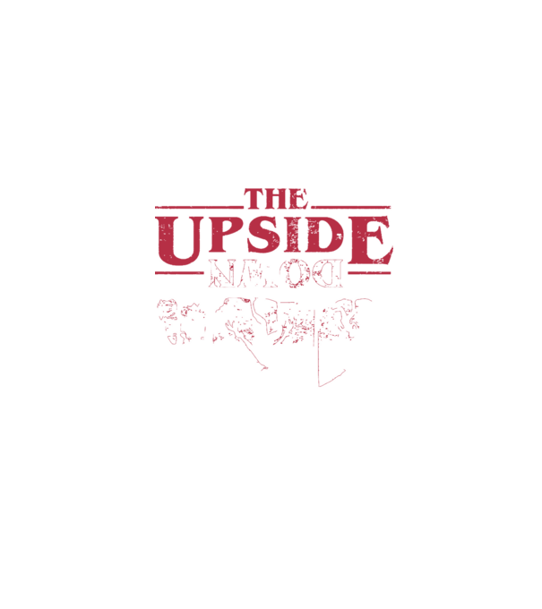 the upside down logo model negru pe tricou