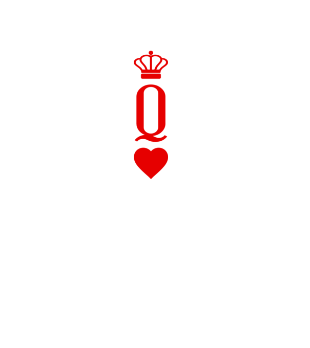 Playin gcards Queen of hearts model alb pe tricou