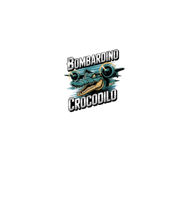 Bombardino Crocodilo 2 model negru pe tricou