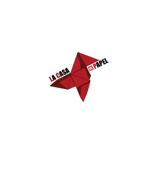 origami la casa de papel white model alb pe tricou