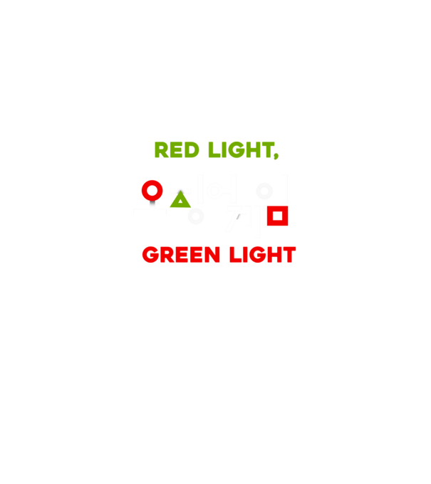 red light green light model negru pe tricou