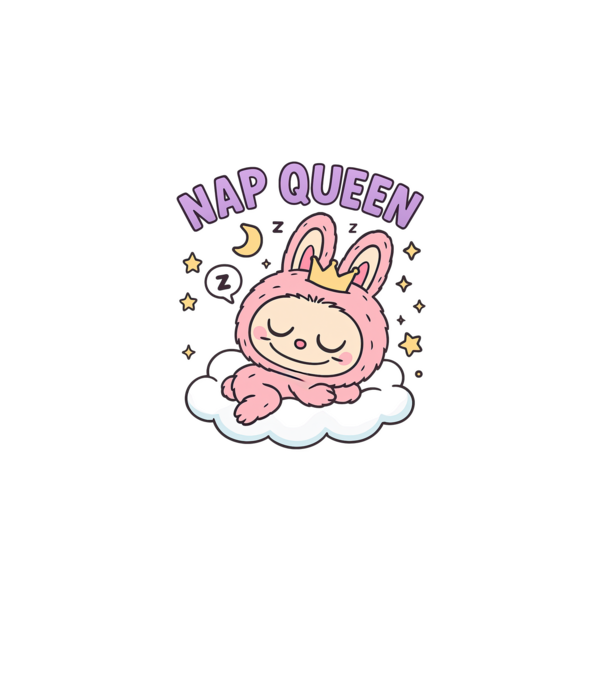 Nap Queen model alb pe tricou