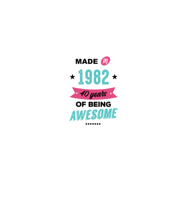 MADE in 1982 model alb pe tricou